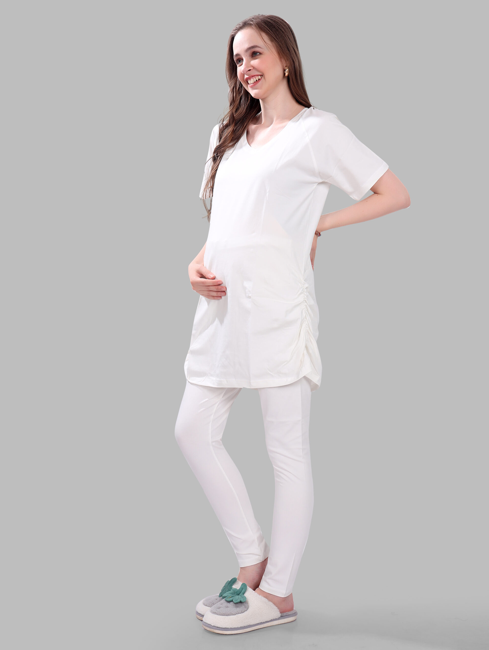 Premium Fabric cotton T-Shirt- White - Image 4