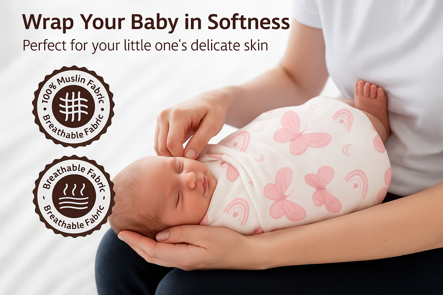 100% Cotton Muslin Swaddle Wrap for Newborn Baby | Soft & Breathable Baby Swaddle Cloth for Infants-planet-heart-whale - Image 4